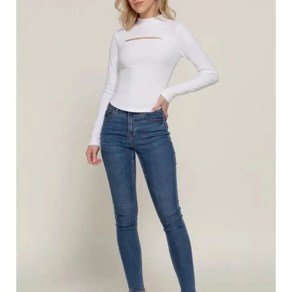 Mock Neck Cut Out Top - Picture 3 of 4